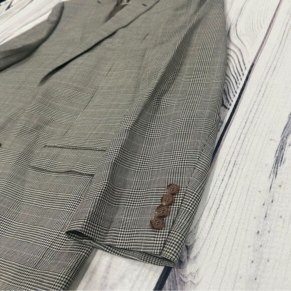 Lauren Ralph Lauren Wool/Silk Sport Coat Men’s Sz 44 Long Glen Plaid Pattern - Picture 7 of 12